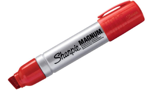 2 Marcadores Permanentes Punta Cincel Rojos Sharpie Magnum