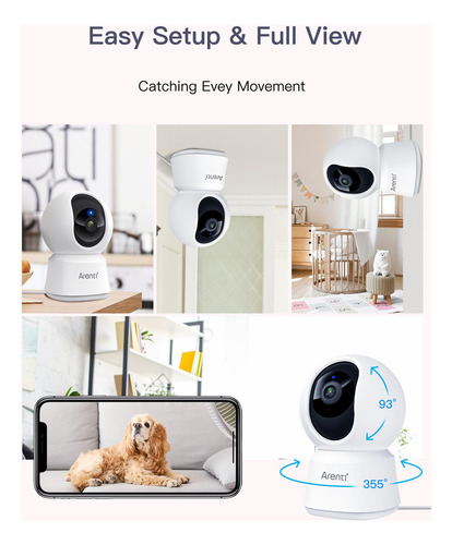 Câmera De Segurança Arenti 4mp Wifi 5ghz Interna Com Detecçã