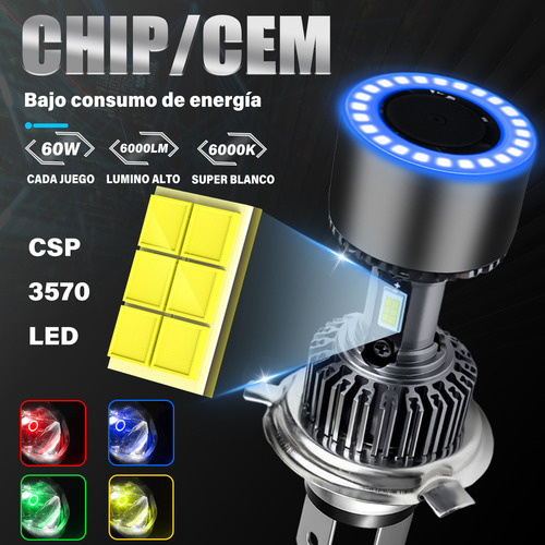 H4 Focos Luz Motocicleta 6000k Kits De Led Honda Nc 700