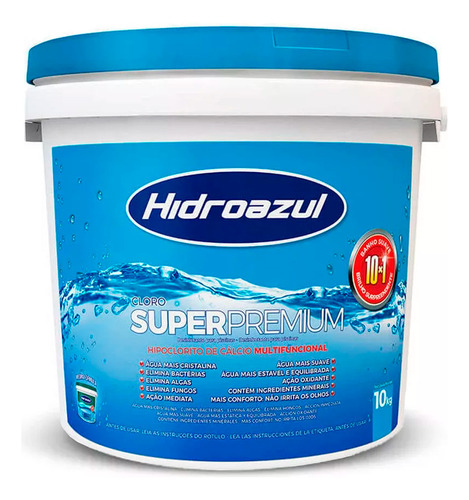 Cloro Super Premium Hidroazul 10 Em 1 Balde - 10kg