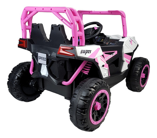 Montable Electrico Para Niños Coche A Control Remoto Luz 12v Color Rosa