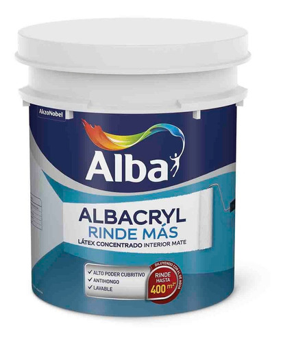 Alba Albacryl Látex pintura mate interior 4L color blanco