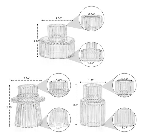 Conjunto De 6 Porta-velas Decorativos De Mesa, Porta-velas