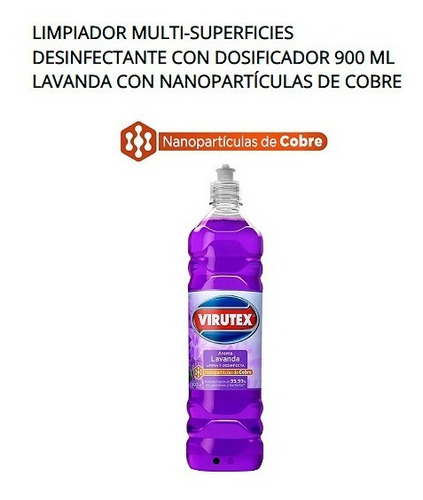 Limpiador Desinfectante C/dosificador Lavanda 900ml Virutex