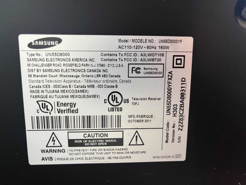 Imagen 6 de 10 de Tv Marca Samsung Modelo Un55d8000yf De 55 Pulgadas Con Rayas