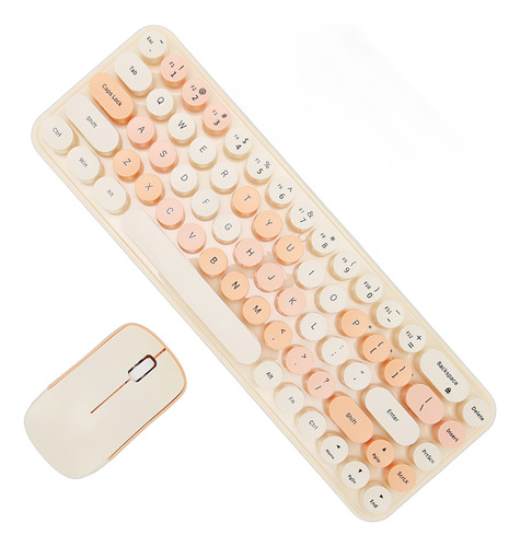 Combo De Mouse Del Teclado 2.4ghz Wireless Cute Retro 68