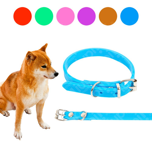 Collar Silicona Perro Lisa Hipoalergénica Colores 30x1 Cm