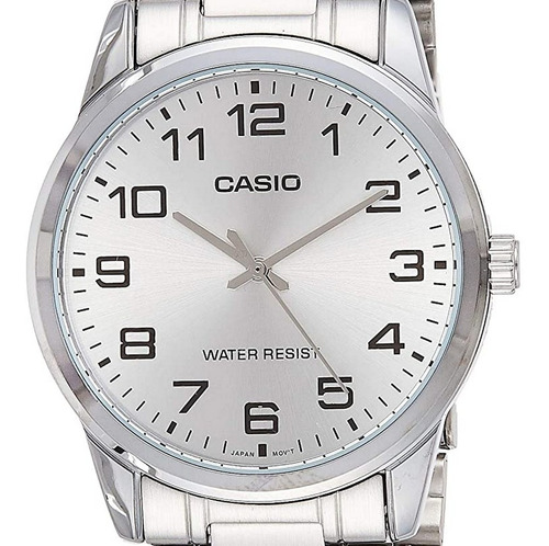 Relógio Casio Masculino Collection Prata Mtp-v001d-7budf Cor da correia Prateado