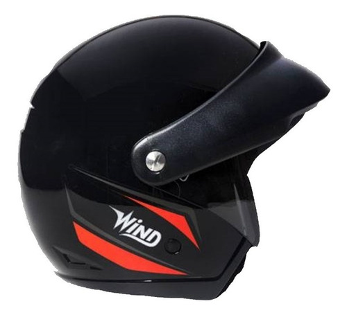 Capacete Aberto Taurus Wind C/ Viseira V3 Preto/vermelho Tamanho do capacete 58