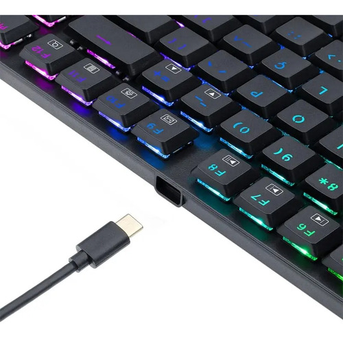 Teclado Gamer Redragon K607- Rgb Aps Tkl Switch Blue - Preto Preto Português Brasil