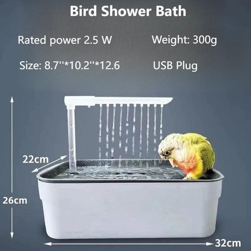 Gran Ducha Automática Para Pájaros Con Controlador De Flujo