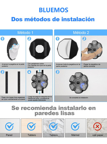 Máquina De Boxeo Karate Musical Bluetooth Inteligente Color Azul Multimodal Máquina De Boxeo Karate Musical Bluetooth Inteligente Guantes De Medio Dedo Incluidos