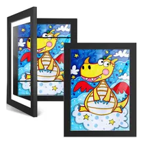 Comprar 1pcs Marco Para Dibujos Niños, Marcos Para Cuadros Niños De A4,marcos Para Fotos Pared,puede Suspender Horizontal O Longitudinalment,para Niños Dibujo, Manualidades, Arte Colgante, Certificado(negro)
