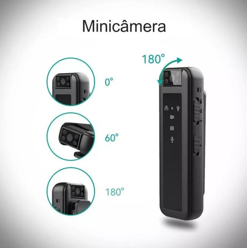 Câmera Portátil Noturna Espiã Corporal 32gb Frete Grátis
