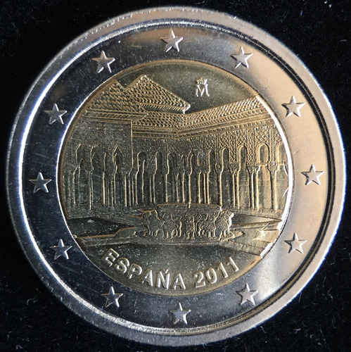 España, 2 Euros, 2011. Bimetalica. Granada. Brillante Unc