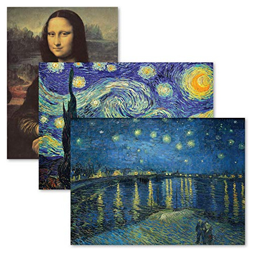 3 Pack Póster De Mona Lisa De Leonardo Da Vinci + Noch...