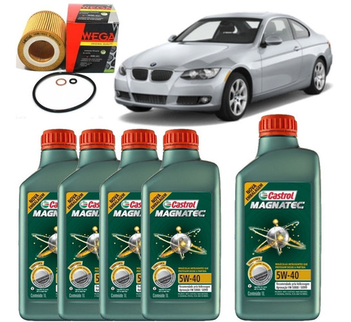 Bmw 320i  Kit Troca De Óleo 5w40 Sintético Castrol Woe211