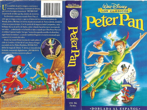 Peter Pan Vhs Walt Disney Español Latino Animación Piratas