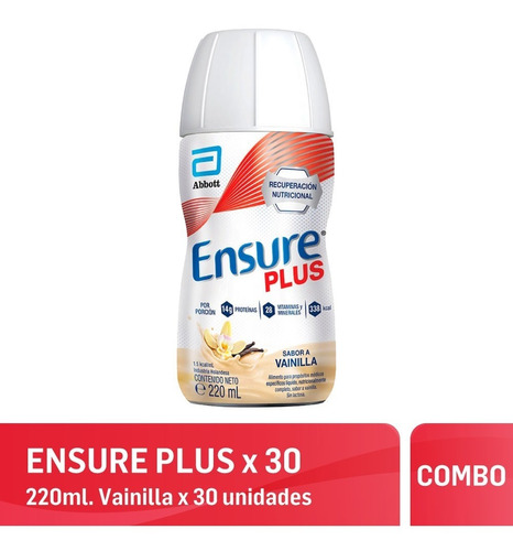 Combo Ensure Plus Liq Multivit Vainilla Abbott 30un X 220ml