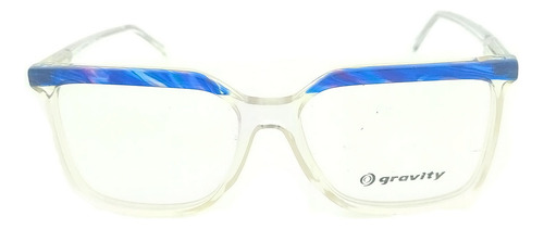 Anteojos Lentes Gravity Joss Receta Acetato Flex Armazon Azul-transparente