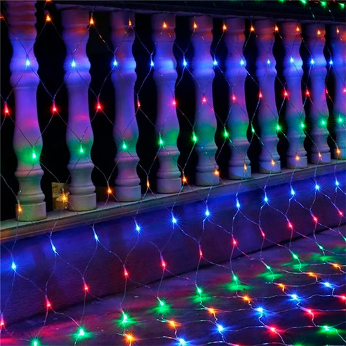 Red Luces Led Navideñas Multicolor 320 Focos 160x180 Cm 6 Pz