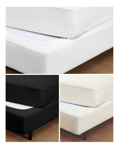 Saia Cama Box Casal Queen - 100% Algodão / Diversas Cores Cor Branco