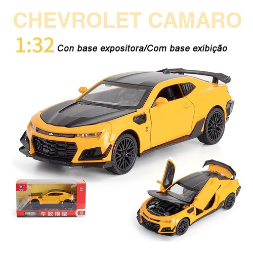 Chevrolet Camaro Miniatura Metal Coche Con Luz Y Sonido 1/32