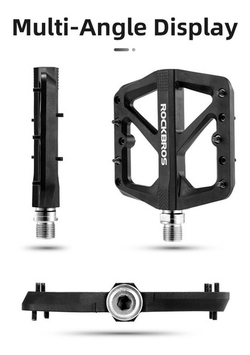 Imagen 2 de 7 de Pedales Bicicleta Ciclismo Nylon Rockbros Mtb Bmx Negros