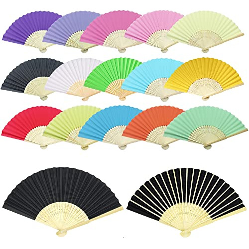 15 Pcs Hand Fan Foldable Paper Fan For Dancing, Part, P...