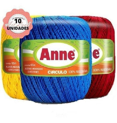 Kit 10 Linha Anne 65m Circulo Cores Variadas