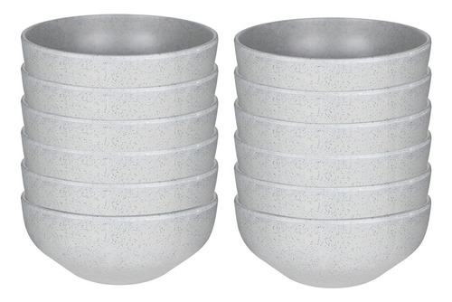 12 Tazones De Melamina Restaurante 500 Ml 15 Cm Vencort Color Gris Tazón