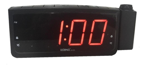 Rádio Relógio Digital Despertador Horas Projetor Lelong 672