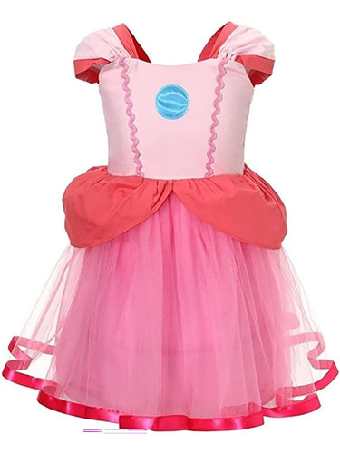Brothers Princess Peach Costume Dress Toddler Little Girls H