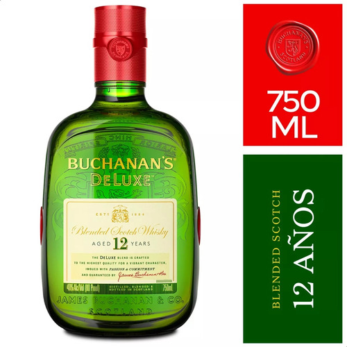 Whisky Escocés Buchanan's Deluxe 12 Años Blended Con Estuche