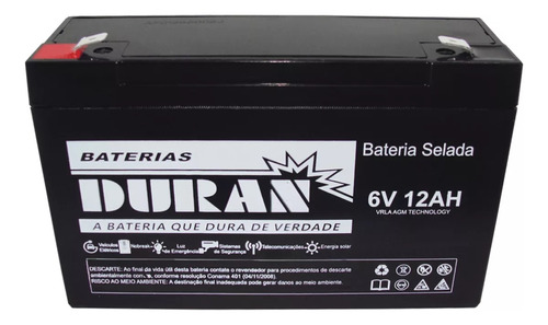 Bateria Selada La6120 (6v, 12ah/20hr) Bandeirantes Biemme