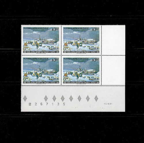 Sellos Postales De Chile Marsh. Base Aérea Antártica Tte 