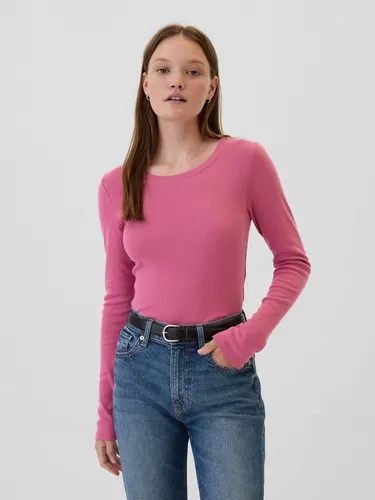 Polera Gap Crew Manga Larga Mujer Rojo
