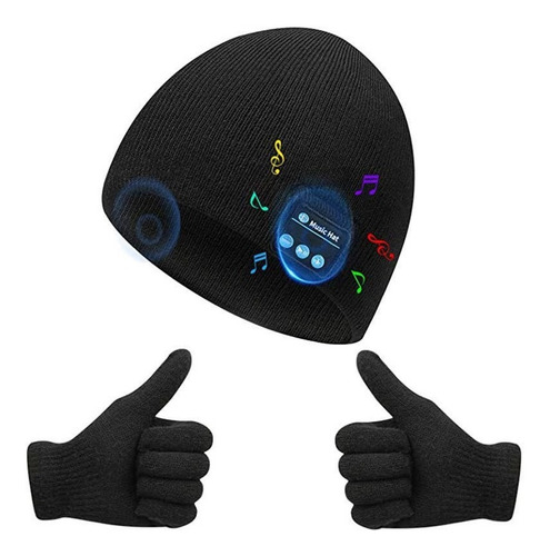 Gorra Para Audífonos Inalámbricos Bluetooth+guantes Táctil