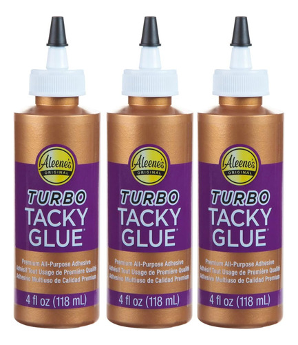 Turbo Tacky Glue, 4 Fl Oz - Paquete De 3, Multi 12