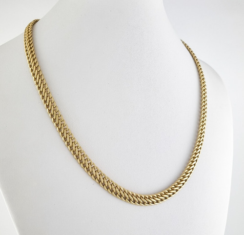 Conjunto Lacraia Colar 60 Cm E Pulseira 21 Cm7.4 Ouro 18k