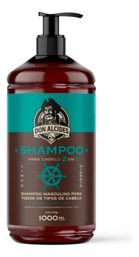 Shampoo Para Cabelo 2 Em 1 Calico Jack 1000ml Don Alcides
