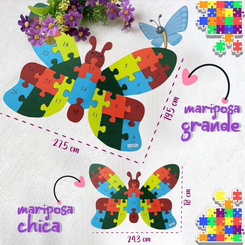 Rompecabezas Madera Animales Didactico Numeros Letras Df-60