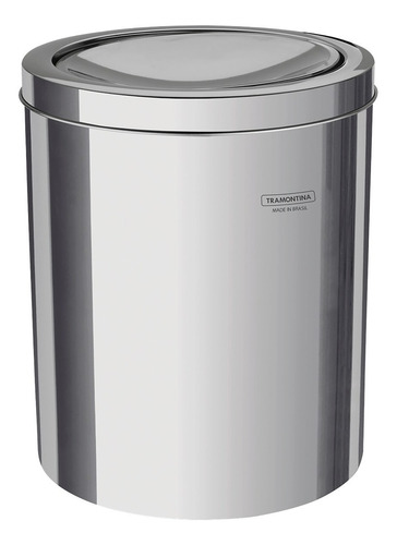 Cesto Tacho Basura Acero Inox 5lts Tapa Vaivén Tramontina