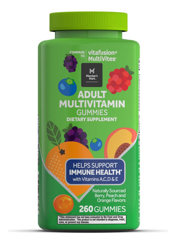 Member´s Mark Multivitaminas Para Adultos Con 260 Gomitas Sabor Frutas
