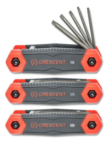 Juego De Llaves Hexagonales Y Torx Plegables Paq. 3 Crescent