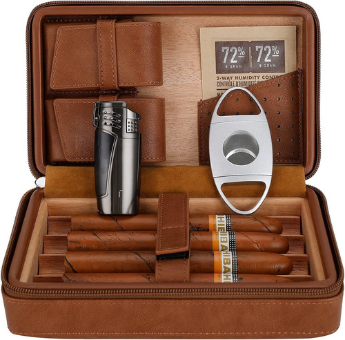 Citree Humidor De Viaje Premium Para Puros Con Accesorios