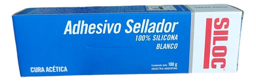 Adhesivo Sellador Blanco Siloc X 100 G 100% Silicona