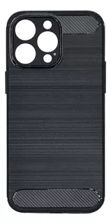 Funda Tpu Fiber Carbon Rugged Para iPhone 15 Pro + Vidrio 9d