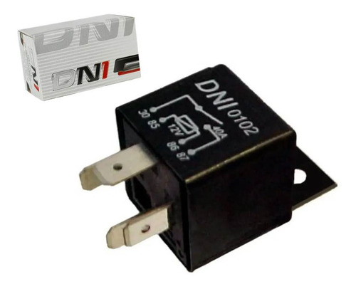 Rele Auxiliar Universal 40a 12v 4 Pinos C/ Suporte - Dni0102