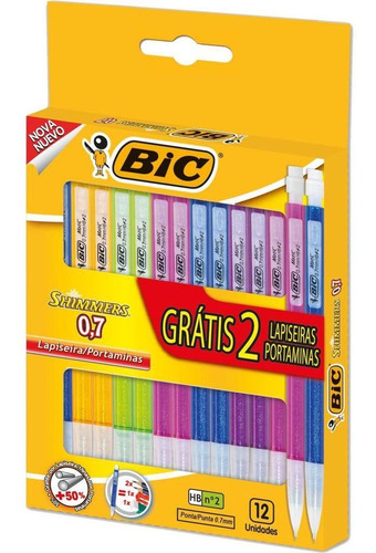 Lapiseira Bic Shimmers 0,7mm Caixa Com 12 Unidades